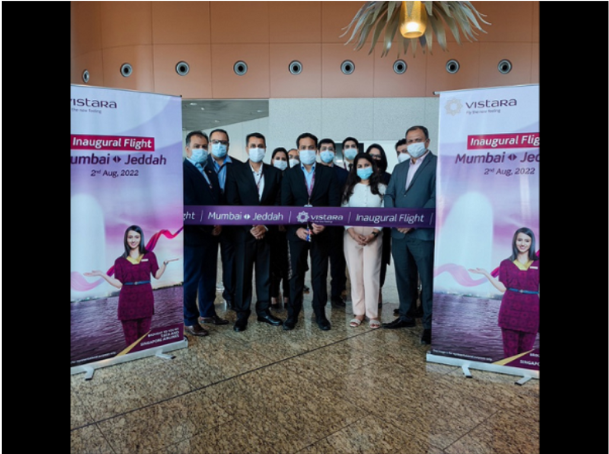 Indian carrier Vistara flags off non-stop service between Mumbai & Jeddah