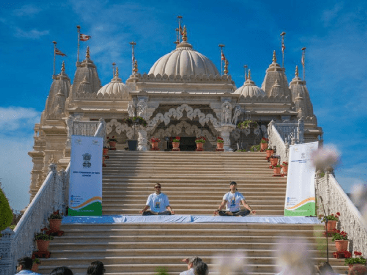 Indian High Commission celebrates International Day of Yoga at BAPS Swaminarayan Temple