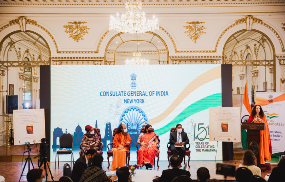 India consulate general, NY, honours Sadhvi Bhagawati Saraswati memoir