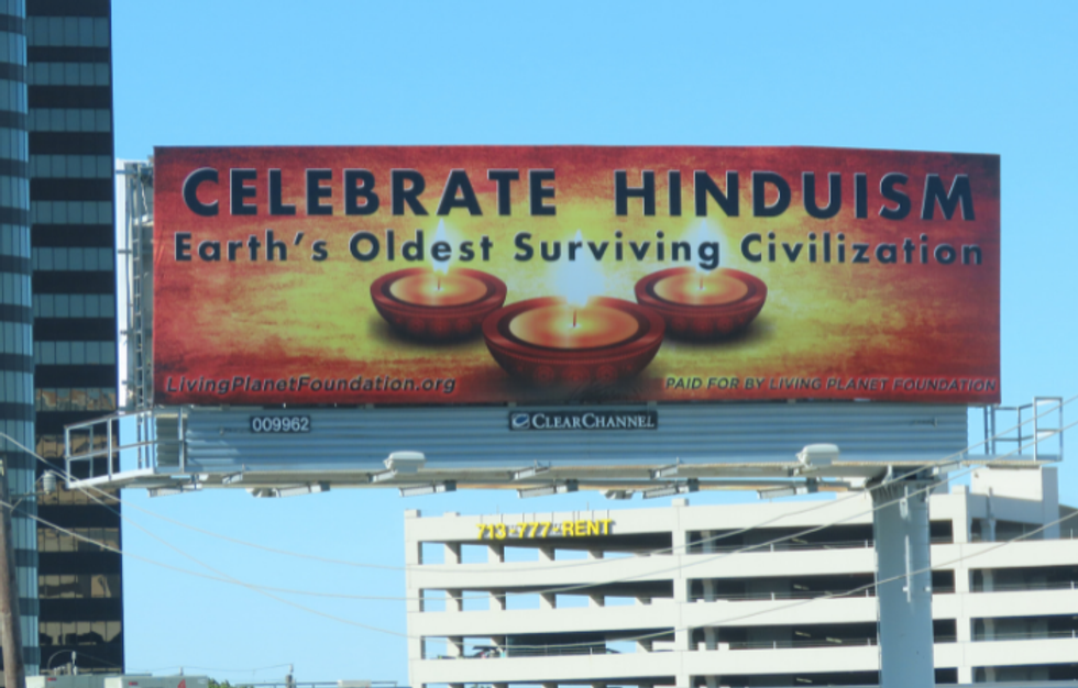 Billboards championing Hinduism adorn Houston sky