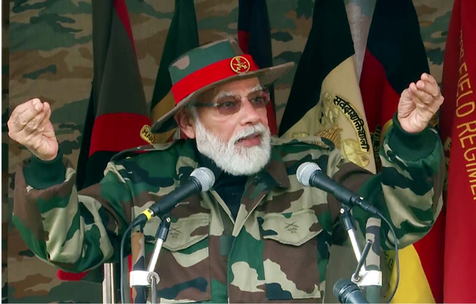 Modi celebrates Diwali with soldiers in J&K