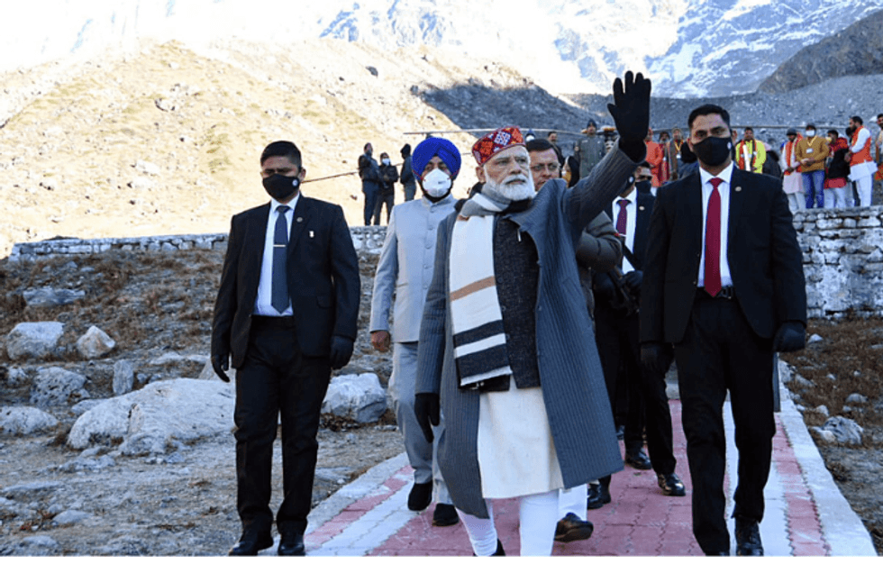 Narendra Modi visits Kedarnath, praises development work