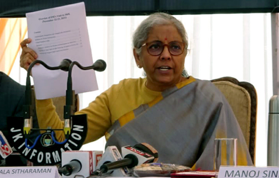 India finance minister reaches J&K to launch welfare schemes