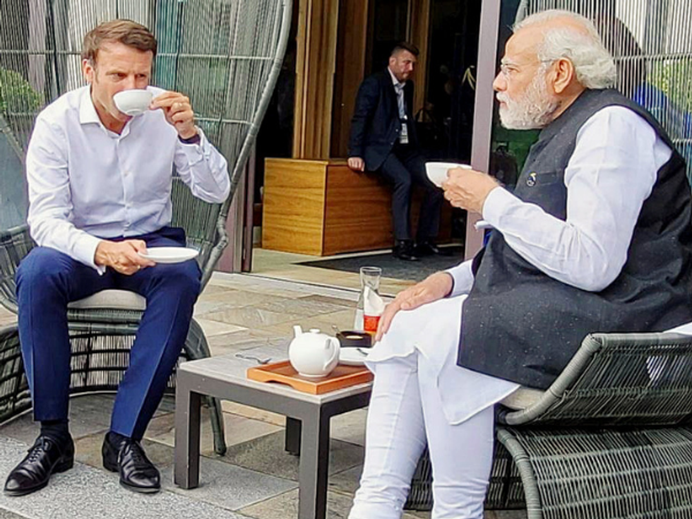 Modi, Macron's 'Chai Pe Charcha' at G7 wows social media