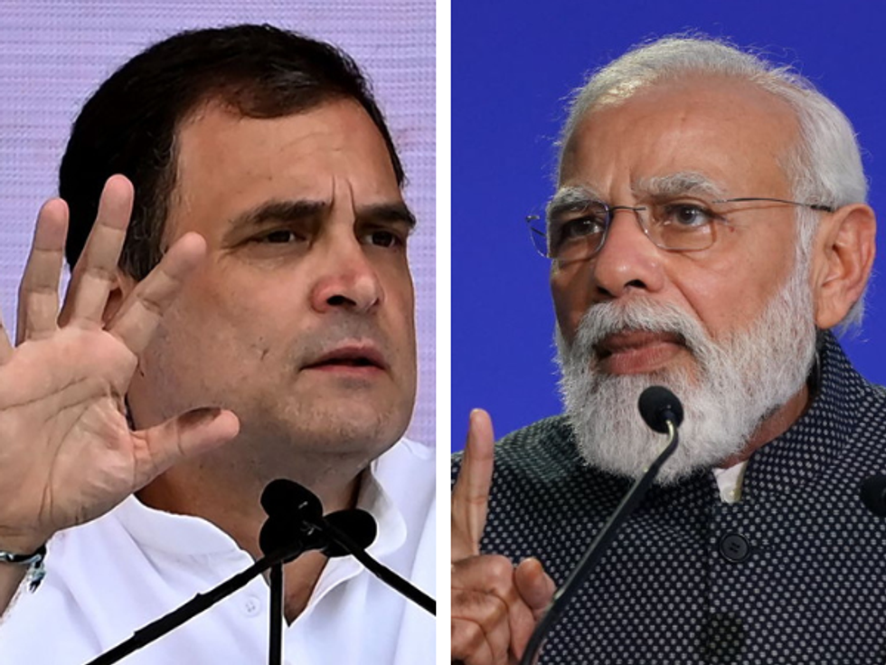 Modi's BJP hits back at opposition Congress after it 'sets' khaki shorts on fire: 'Instigation for violence'