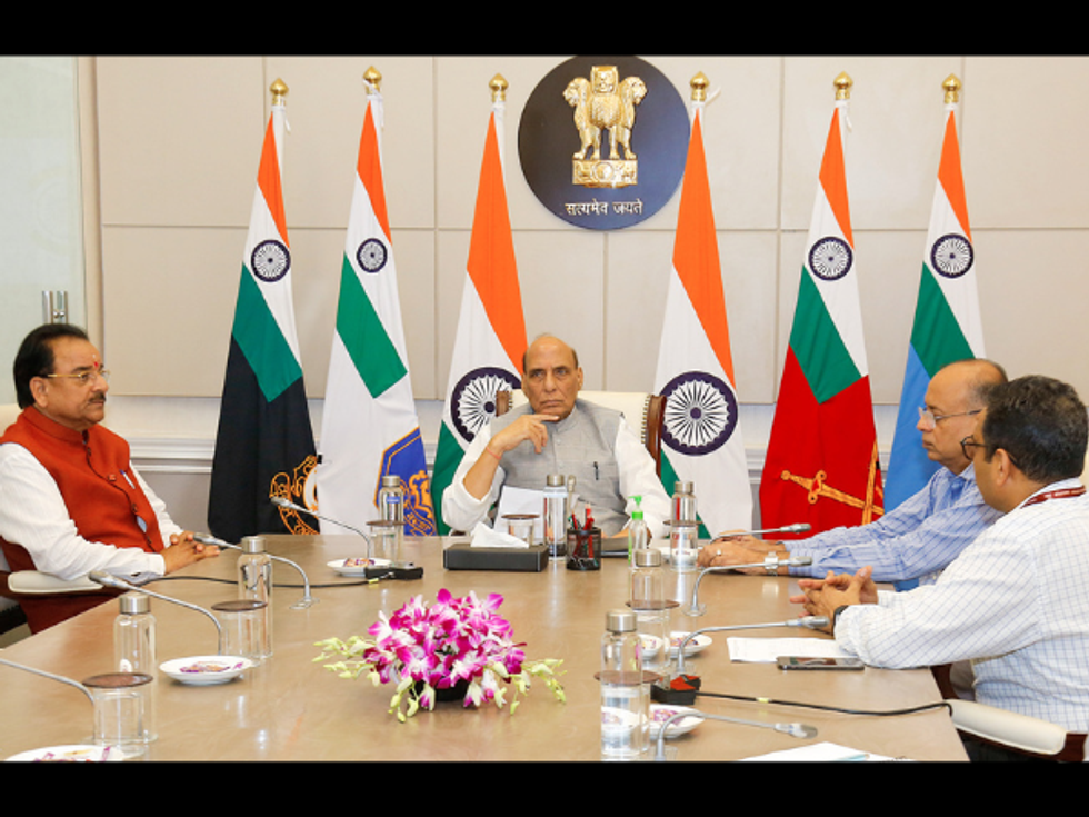 Defence minister Rajnath Singh reviews preparations for India's mega defence exhibition DefExpo