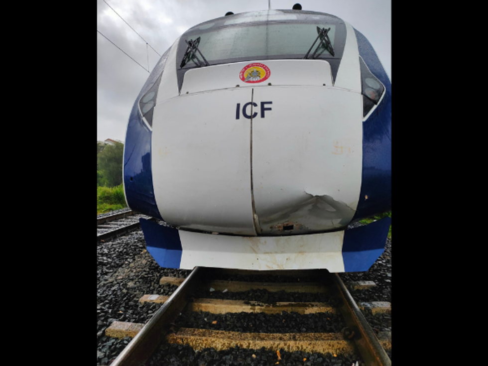 Twice in 2 days! India's elite Vande Bharat Express, flagged off by Modi a week ago, hits cow again