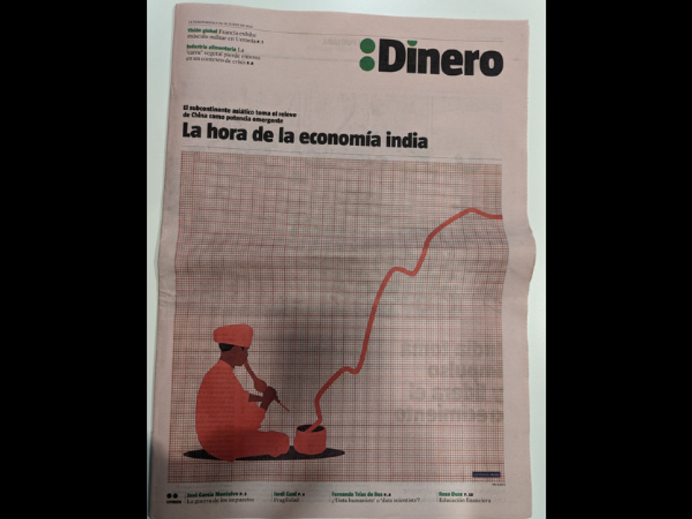 Twitter reacts after Spanish newspaper uses snake charmer picture to show India’s economic rise