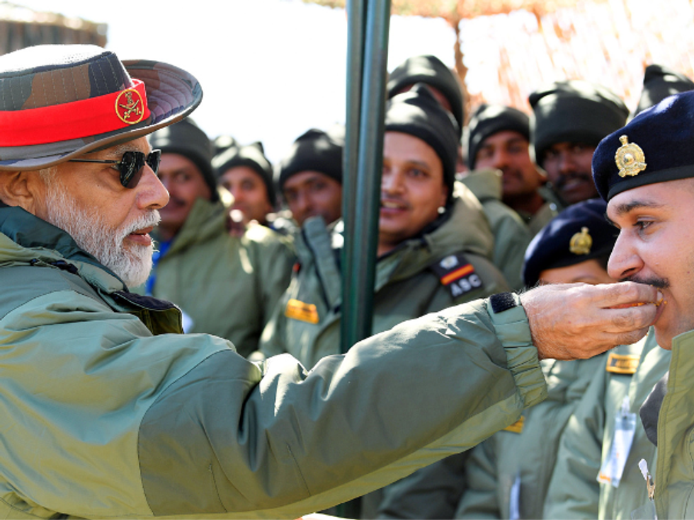 WATCH: Modi spends lively Diwali with armed forces in Kargil, joins troops singing 'Vande Mataram'
