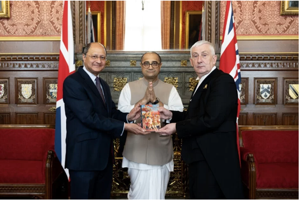 Shailesh Vara presents Bhagavad Gita to House of Commons