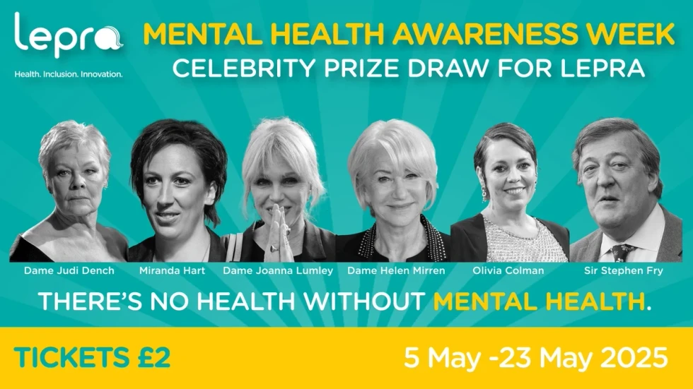 Celebrities support Lepra’s prize draw for Mental Health Awareness Week