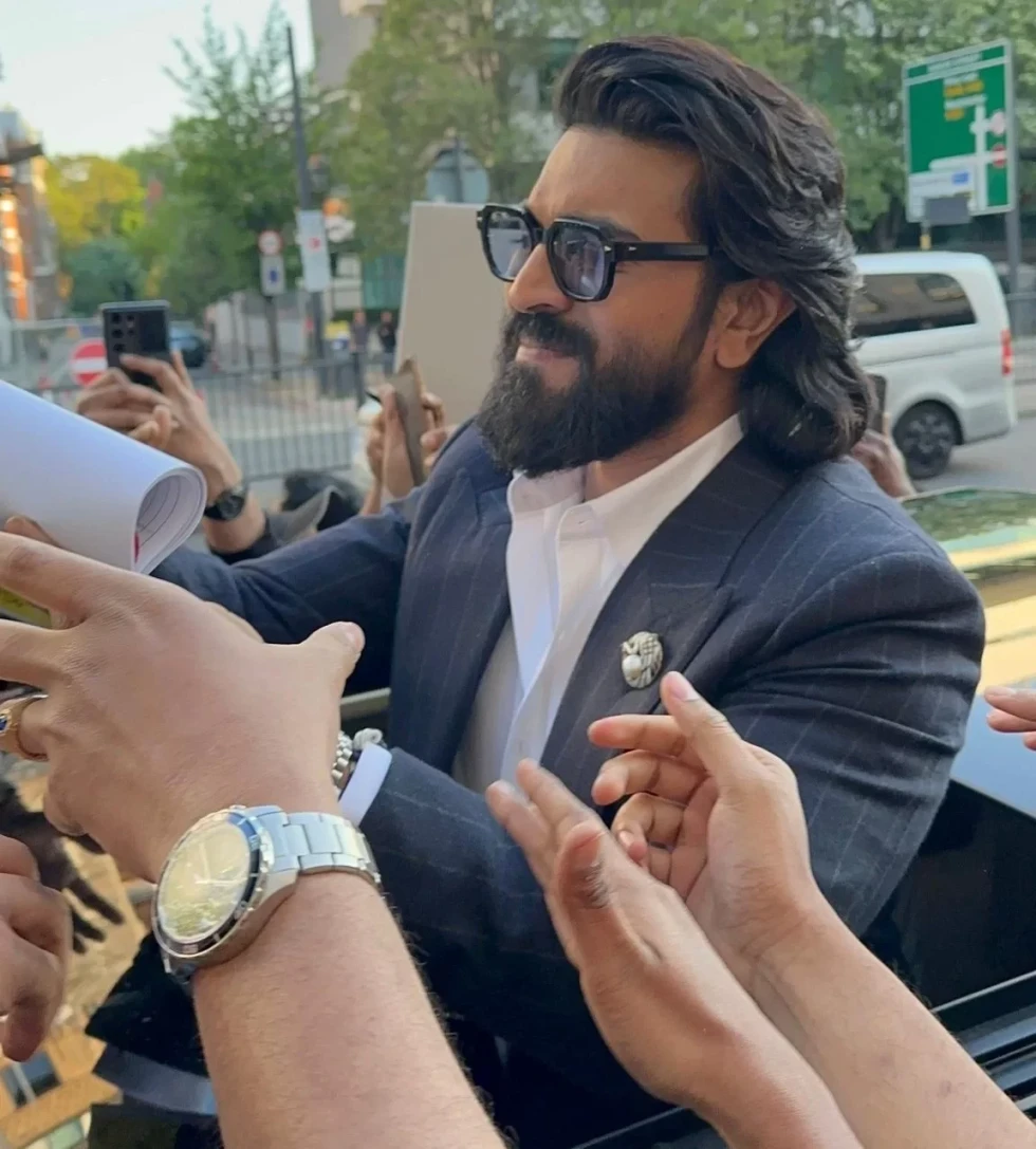 Ram Charan accompanied by Chiranjeevi, gets a hero’s welcome in London ahead of Madame Tussauds wax statue unveiling | Watch video