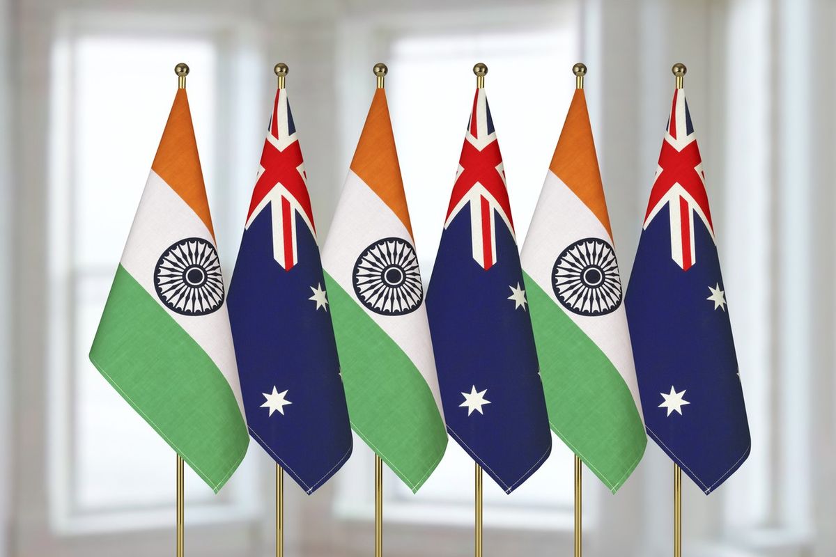 India and Australian flags