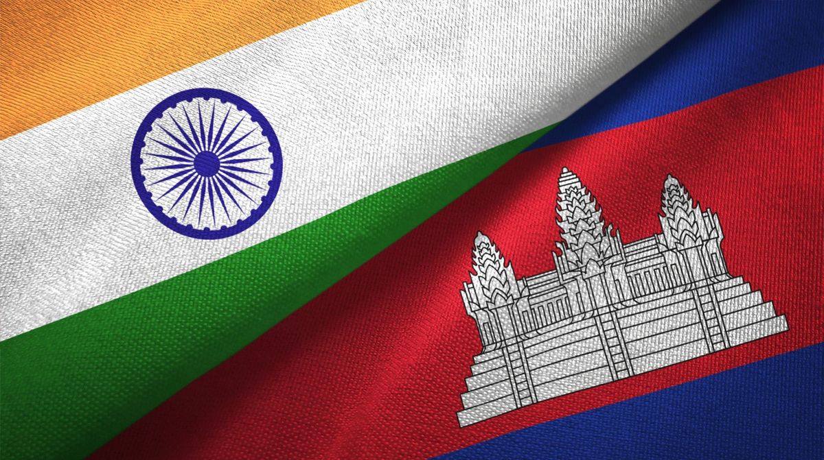 India and Cambodian flags