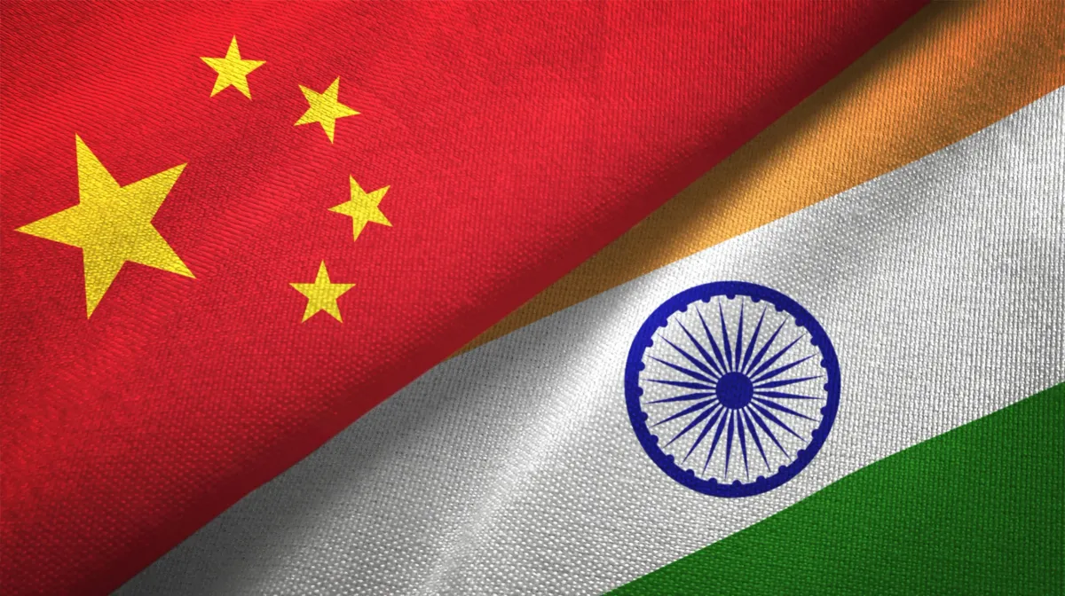 India and China flags