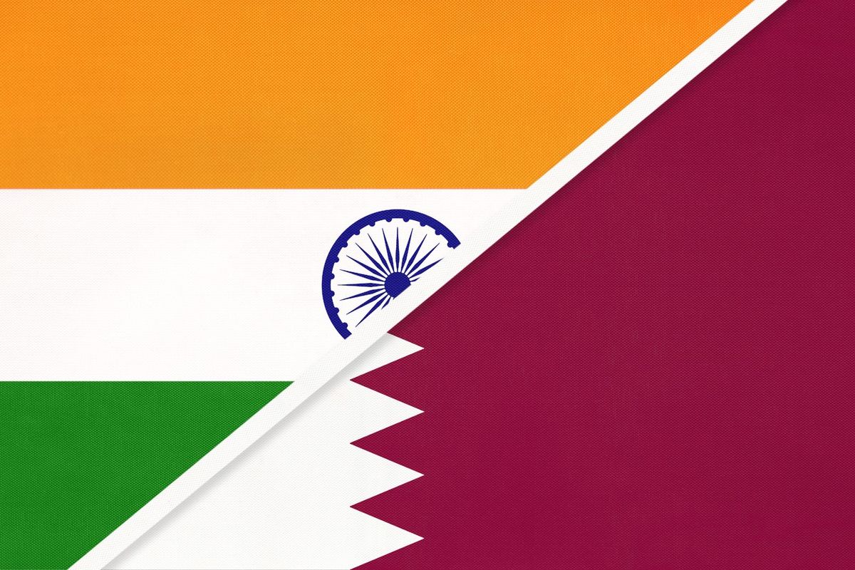 India and Qatar flags