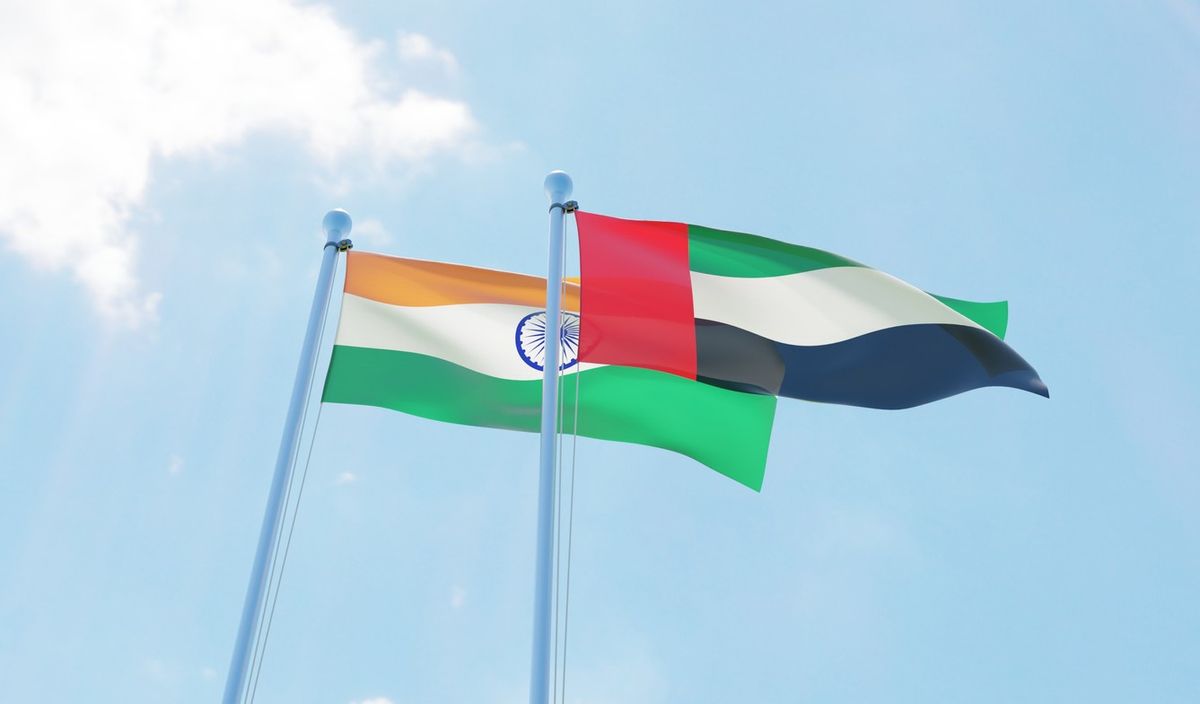 India and UAE flags