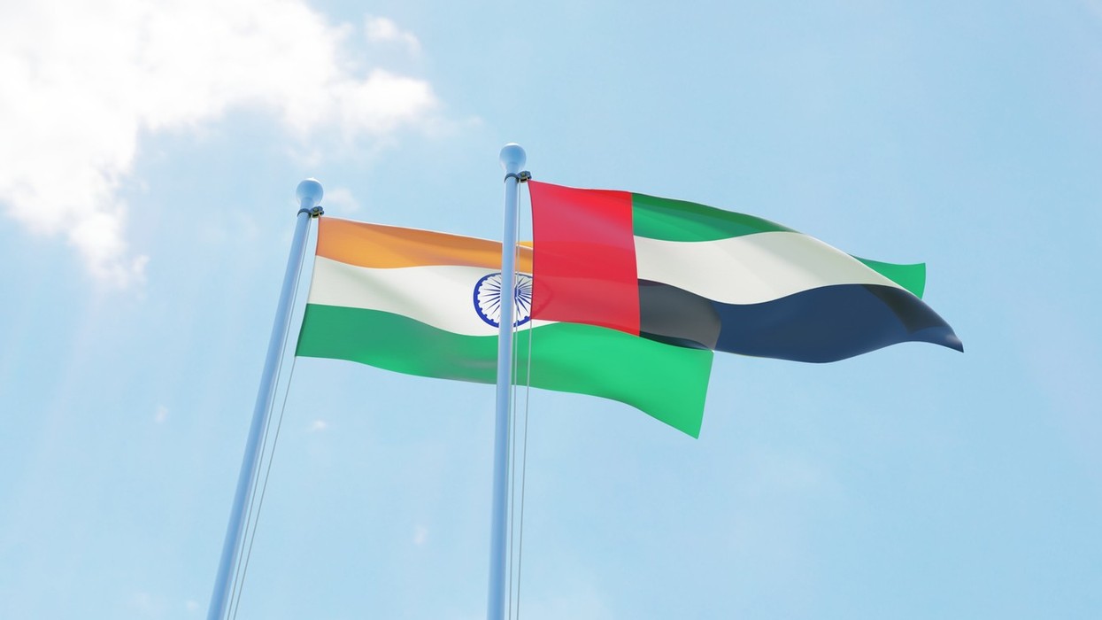 India and UAE flags