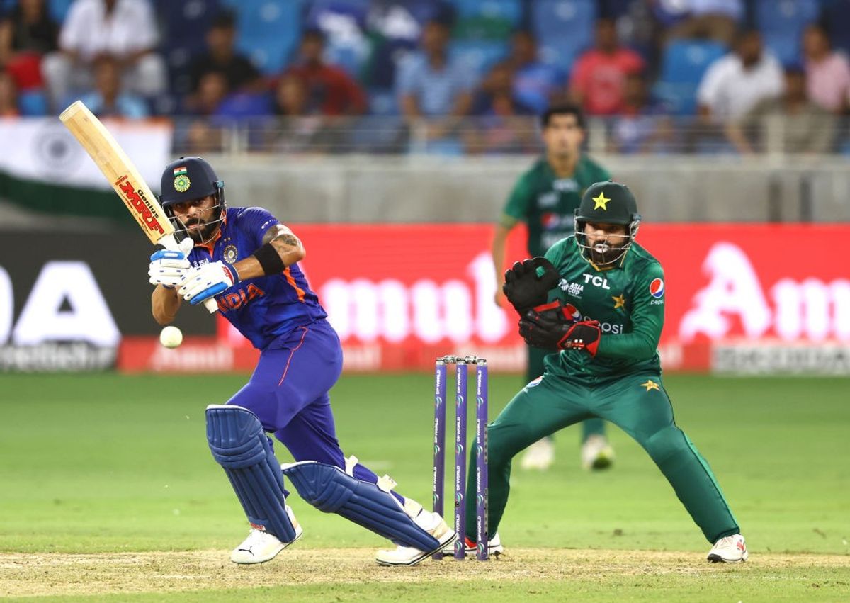 India batter Virat Kohli bats against Pakistan in Asia Cup.