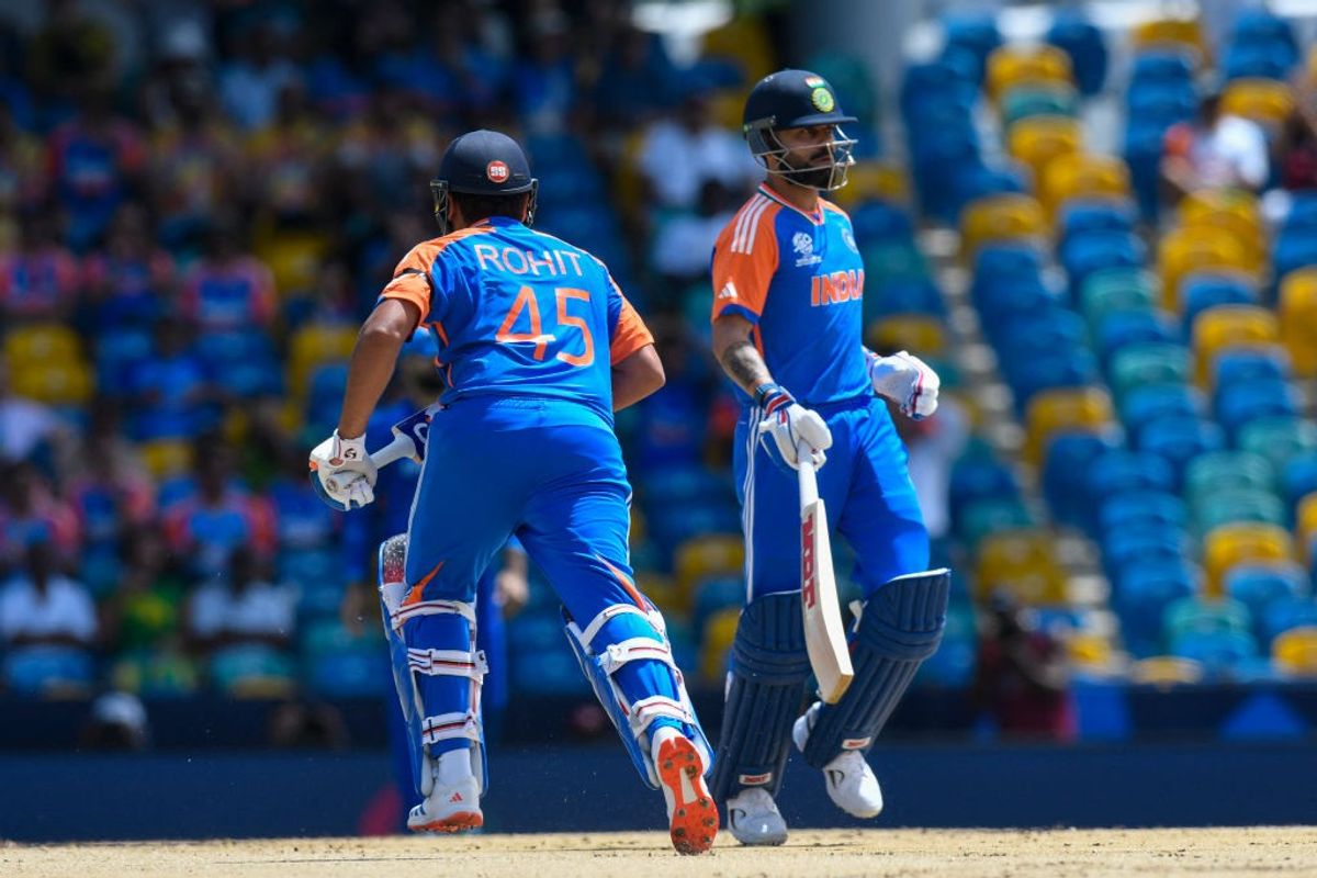 India batters Rohit Sharma and Virat Kohli during a match in Afghanistan in T20 World Cup 2024