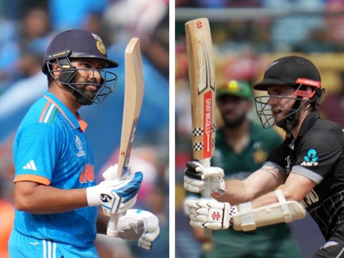India captain Rohit Sharma (L) and his New Zealand counterpart Kane Williamson