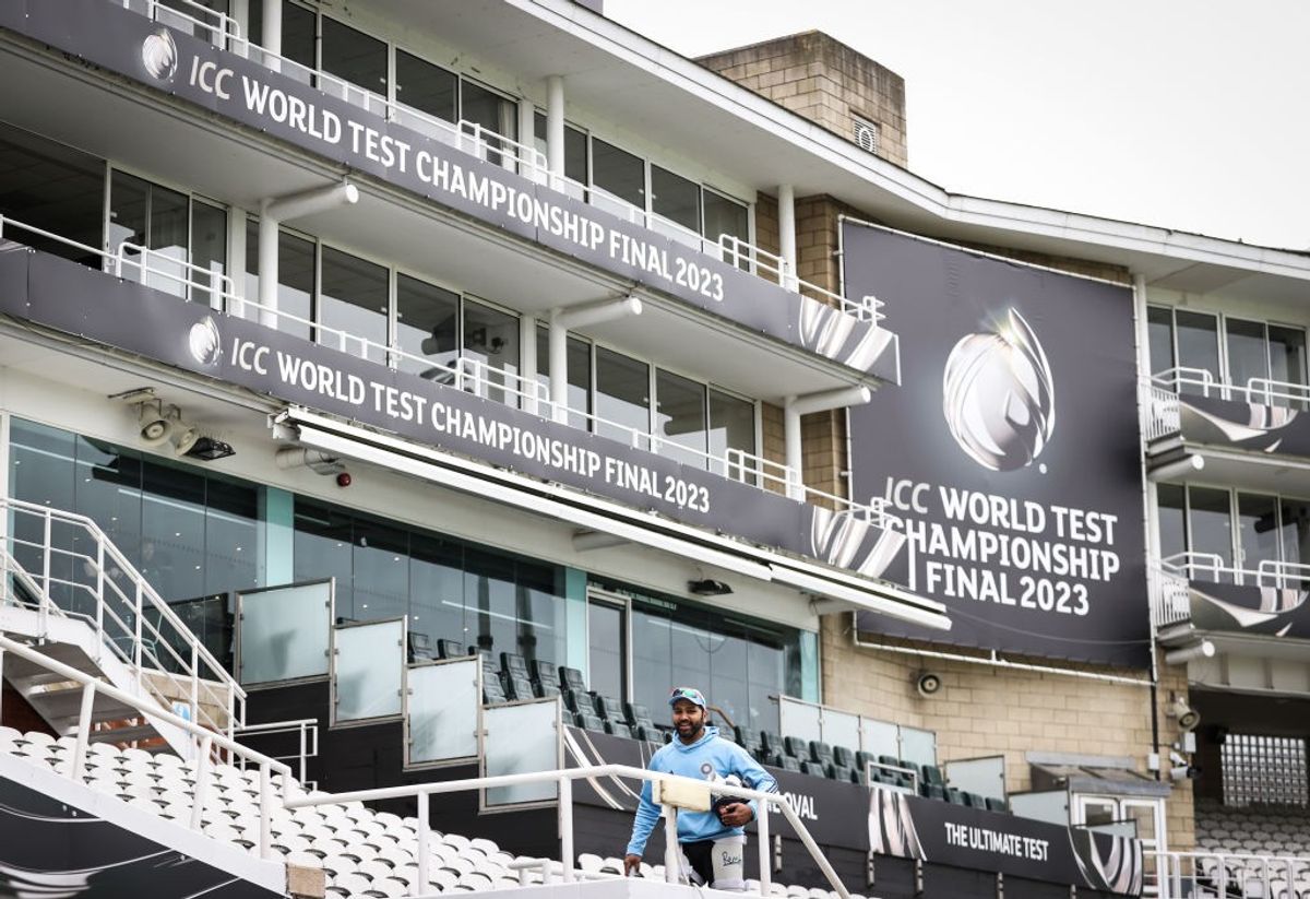 India captain Rohit Sharma leaves team's training session prior to the ICC World Test Championship Final 2023 against Australia at The Oval on June 06, 2023 in London, England.