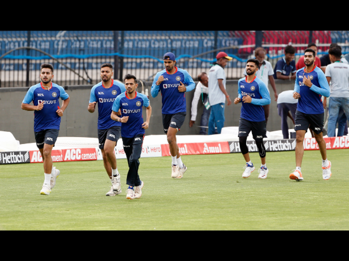 India cricket players at a practice session