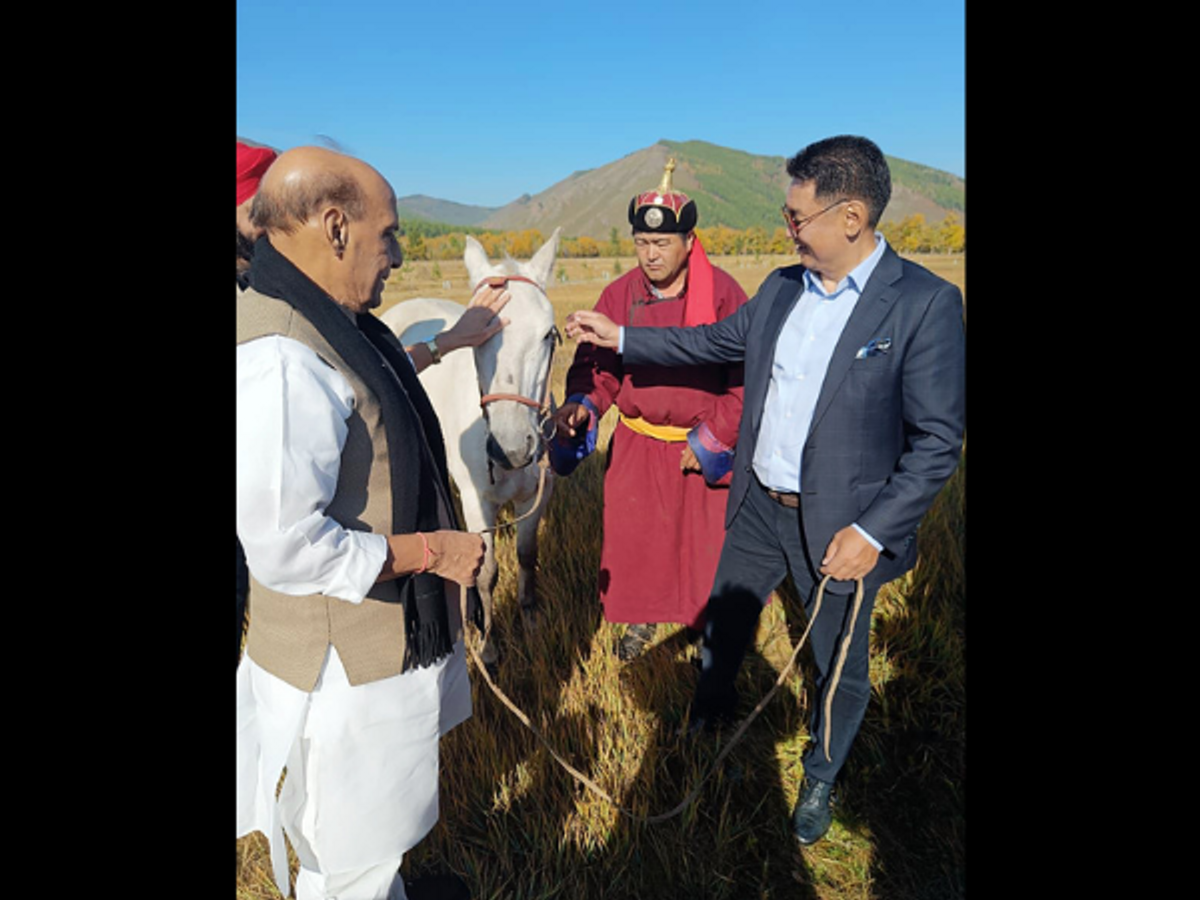 India defence minister Rajnath Singh in Mongolia