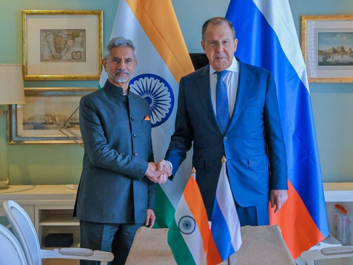 India's external affairs minister Subrahmanyam Jaishankar meets his Russian counterpart Sergey Lavrov on the sidelines of the BRICS foreign ministers’ meeting in Cape Town, South Africa,