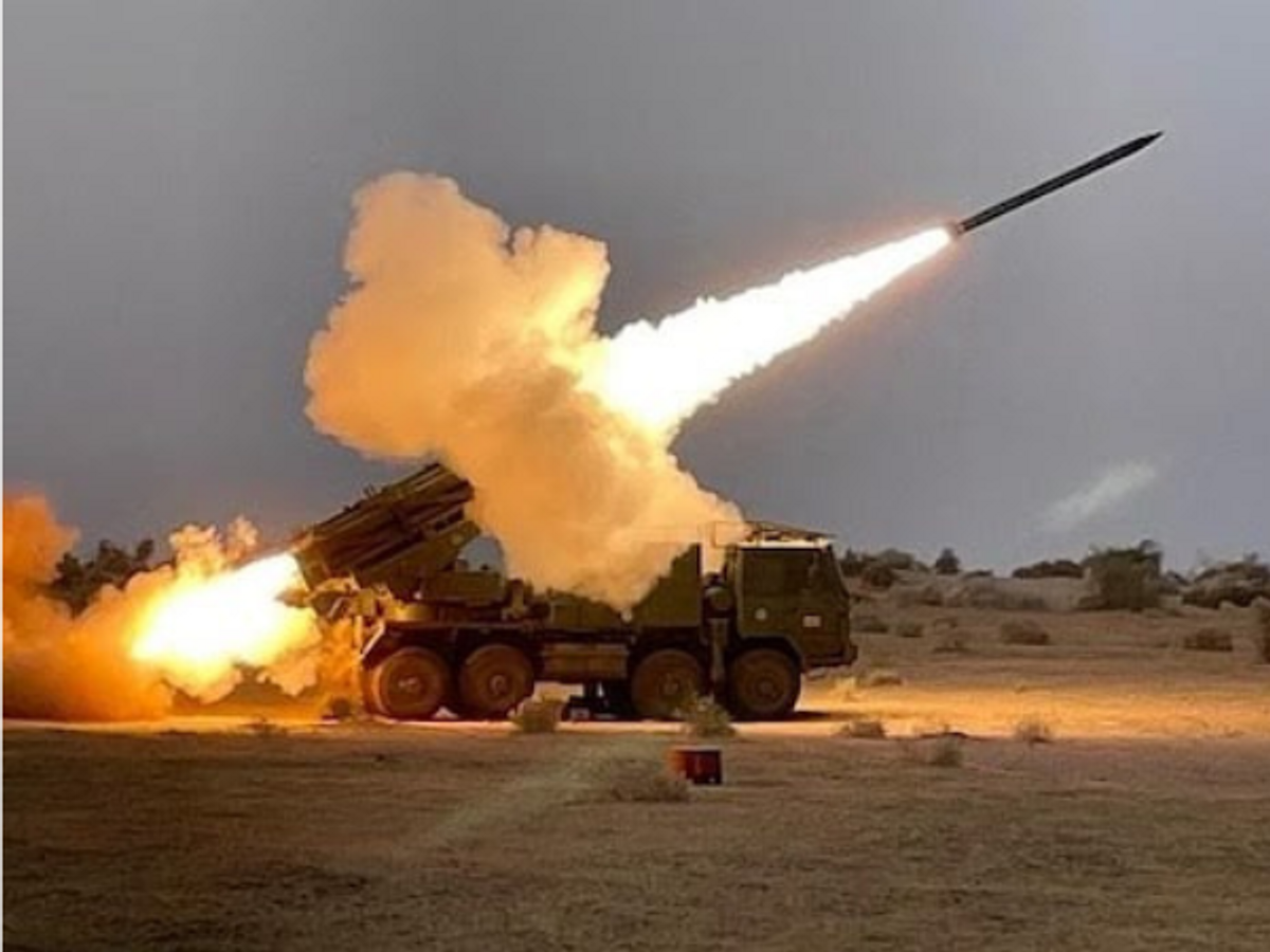 India's Pinaka multi-barrel rocket launchers