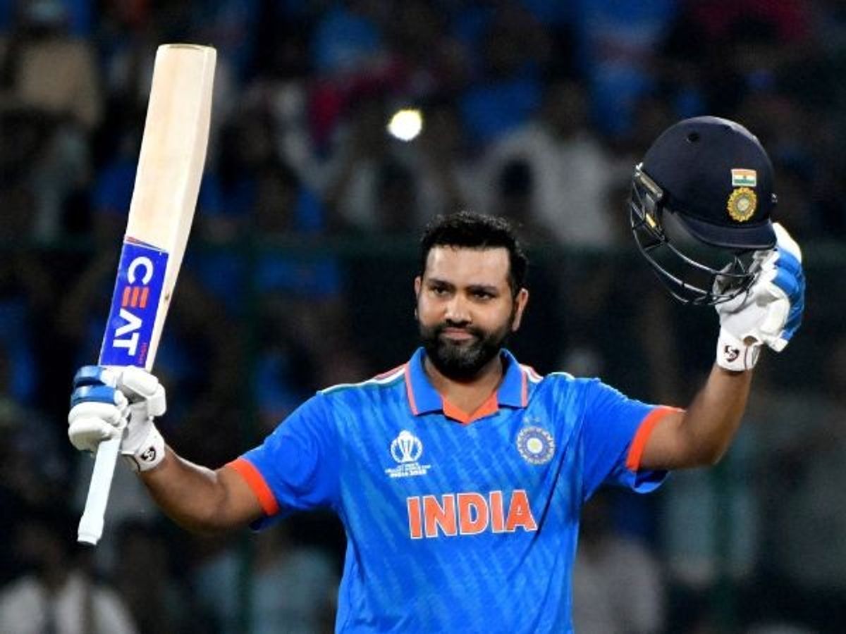 India's Rohit Sharma scores century against Afghanistan in World Cup 2023