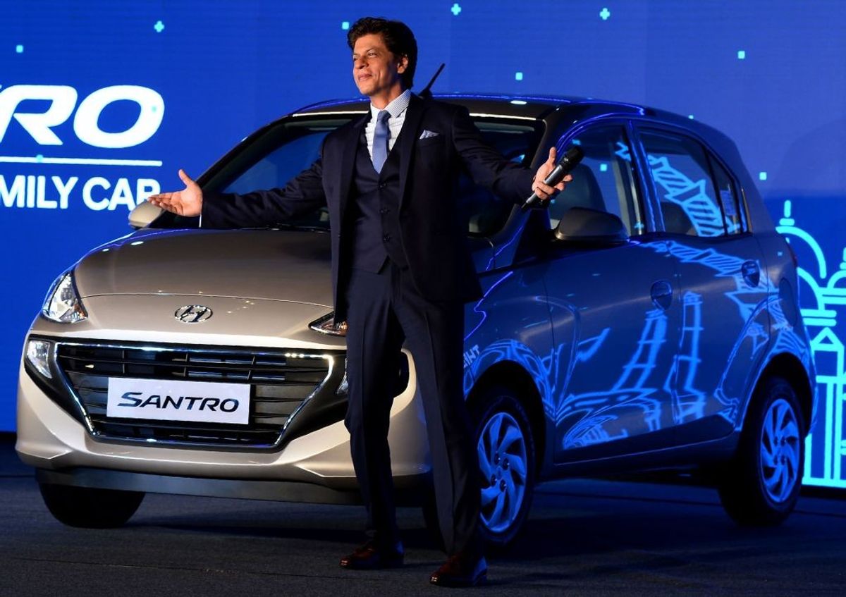 Indian actor and Hyundai Motors India brand ambassador Shah Rukh Khan