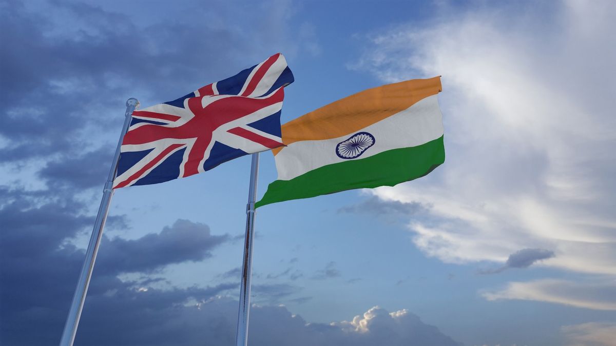 Indian and British flags