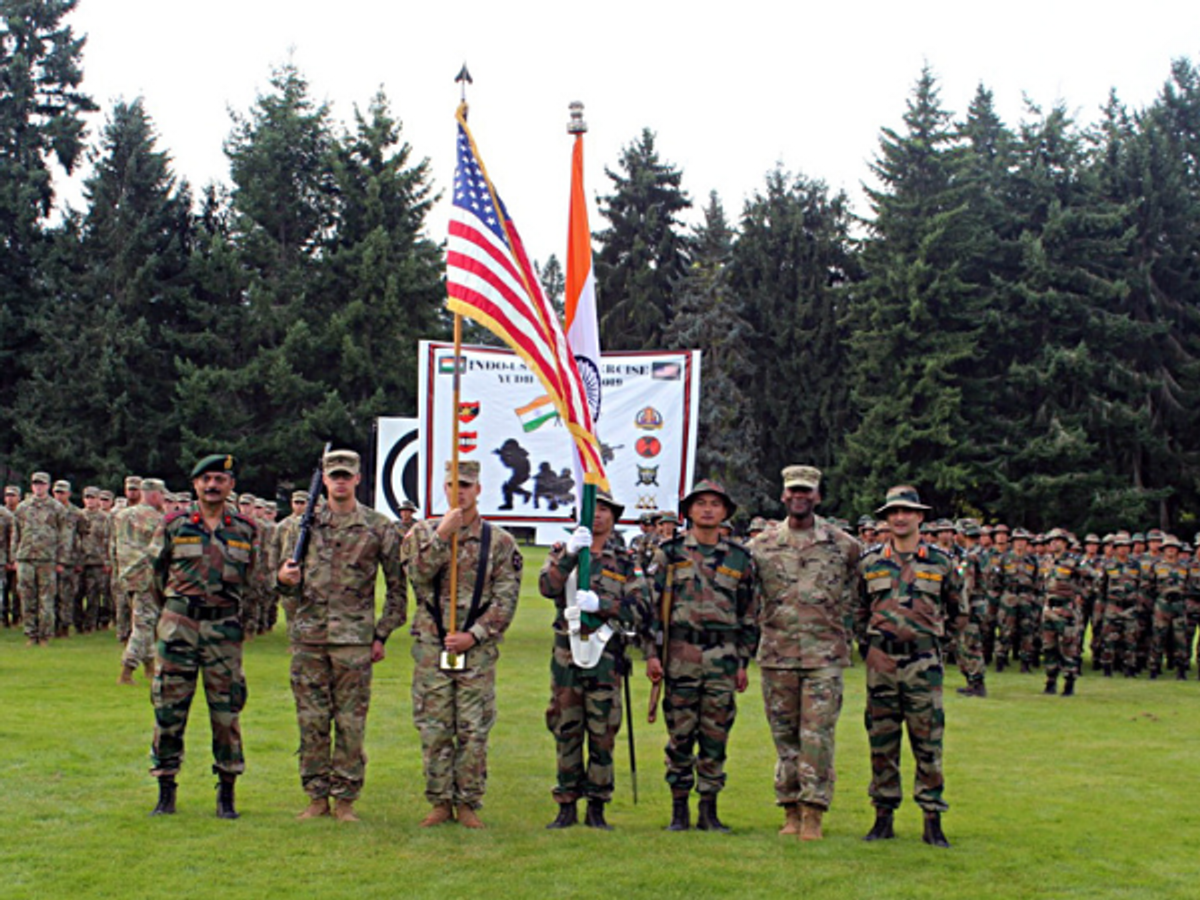 Indian and US Army officials during a joint military exercise
