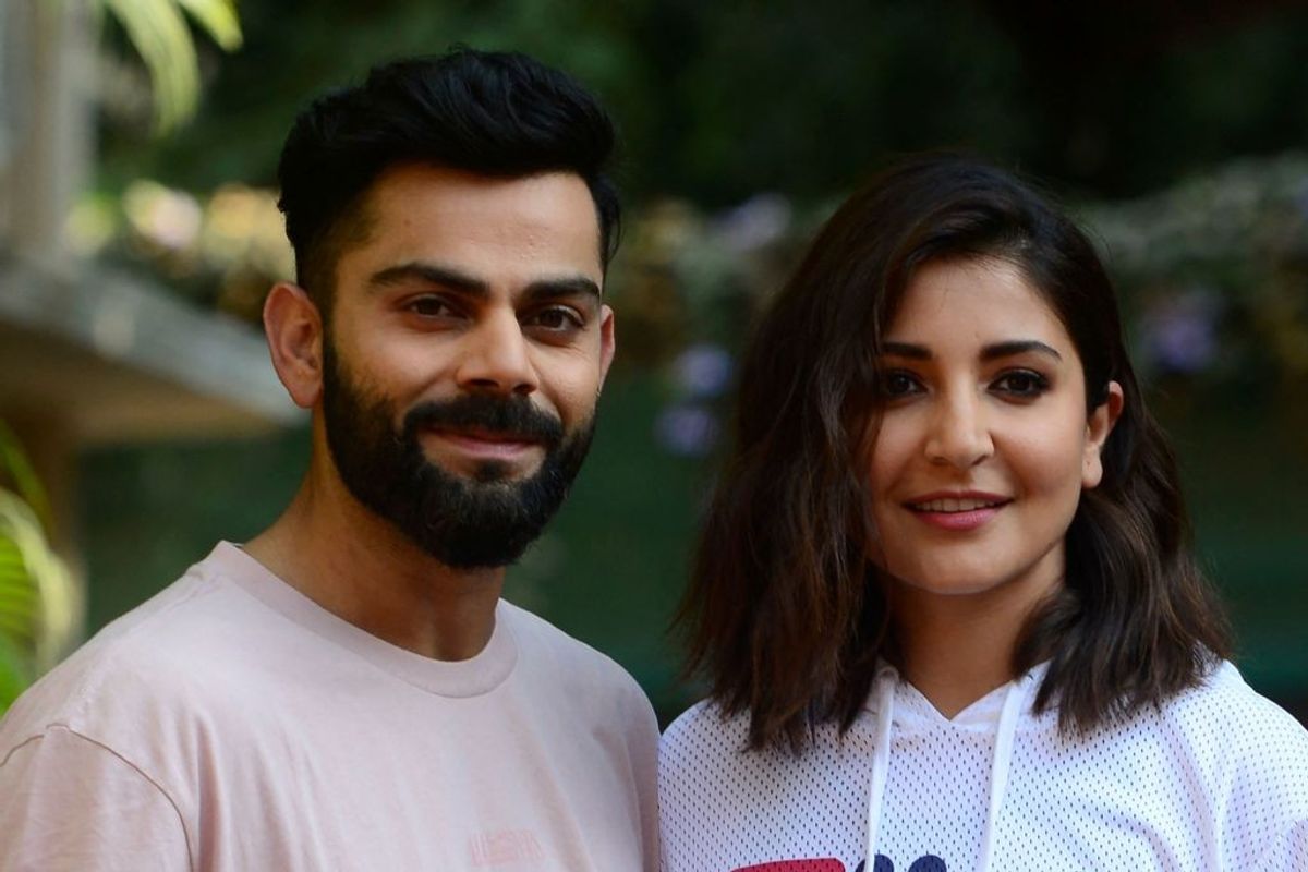 Indian cricketer Virat Kohli with his wife actor-producer wife Anushka Sharma.