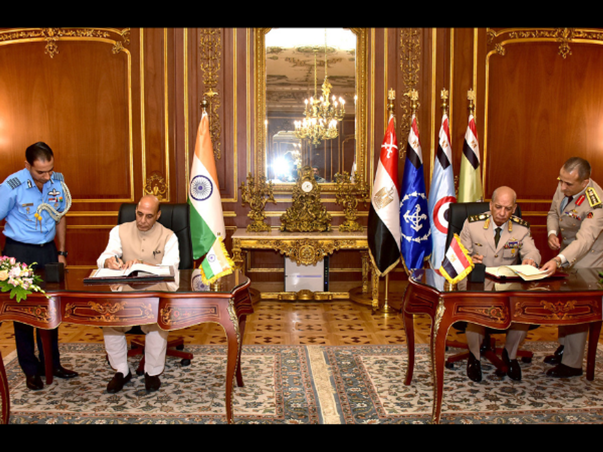 Indian defence minister Rajnath Singh in Egypt