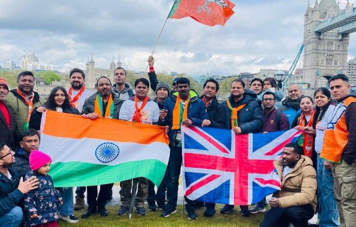 Indian diaspora members hold 'Run for Modi' event in London to mobilise support for Indian PM Narendra Modi