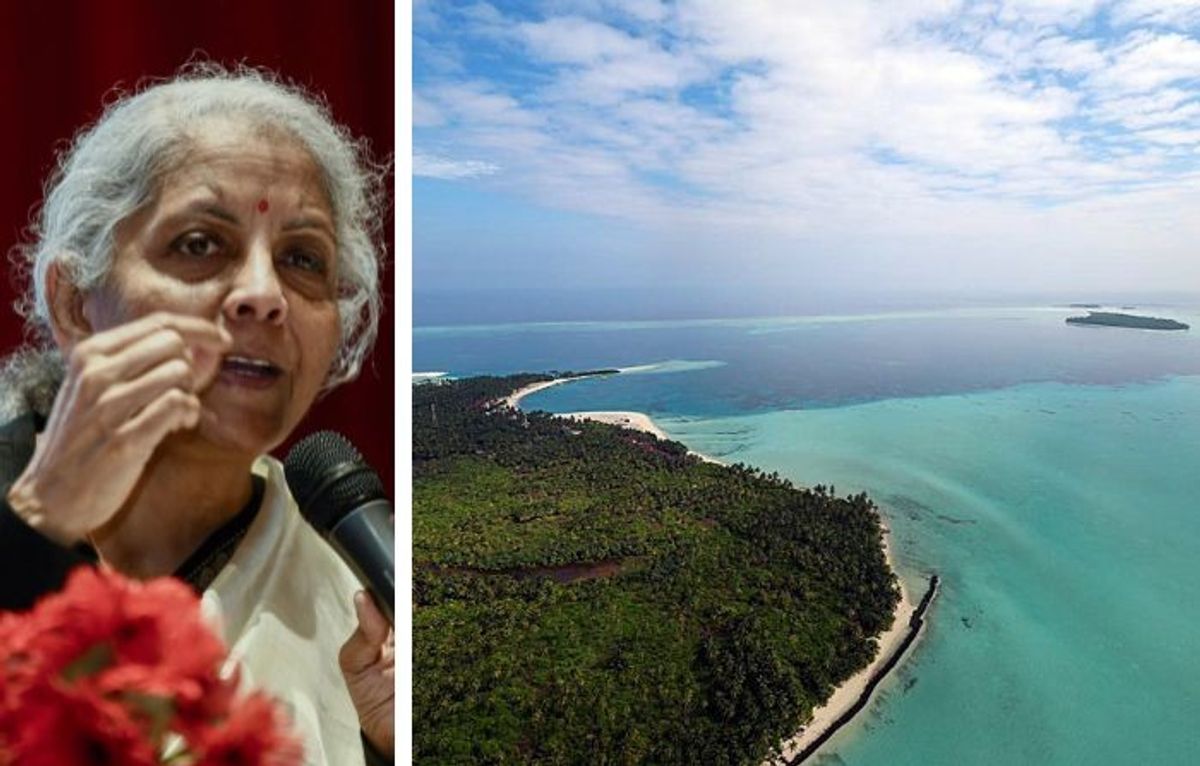 Indian finance minister Nirmala Sitharaman and the Lakshadweep islands