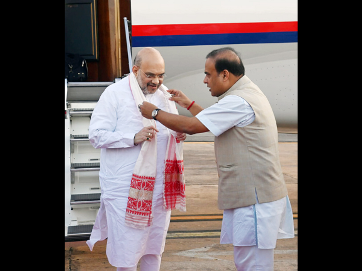 Indian home minister Amit Shah reaches Assam