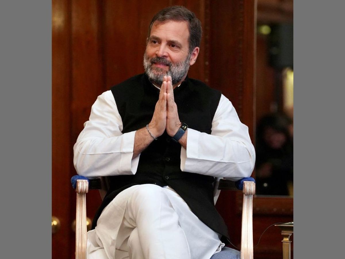 Indian National Congress leader Rahul Gandhi at an event at the Indian Journalists' Association in London, UK,