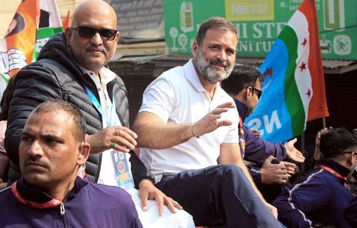 Indian National Congress leader Rahul Gandhi campaigns in Uttar Pradesh