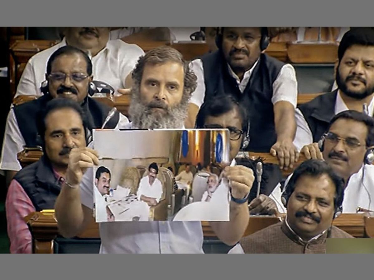 Indian National Congress leader Rahul Gandhi speaks in Lok Sabha