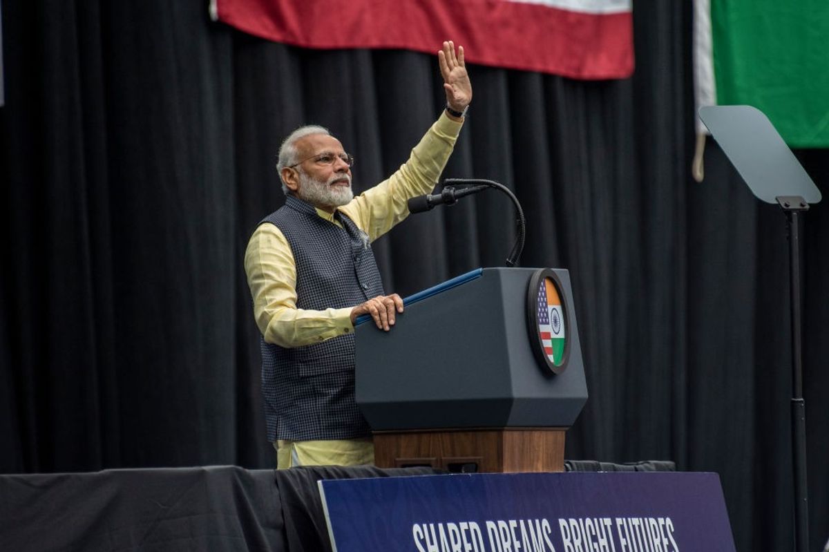 Indian PM Narendra Modi addresses a rally in US in 2019