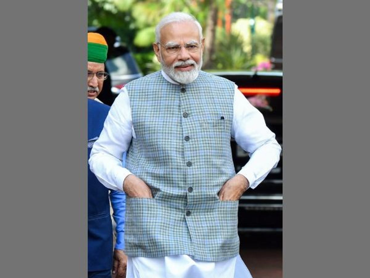 Indian PM Narendra Modi ahead of a special session the parliament in New Delhi