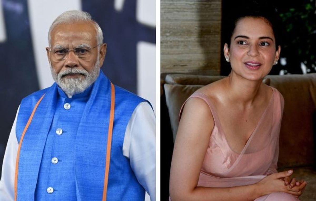 Indian PM Narendra Modi and Bollywood actress Kangana Ranaut