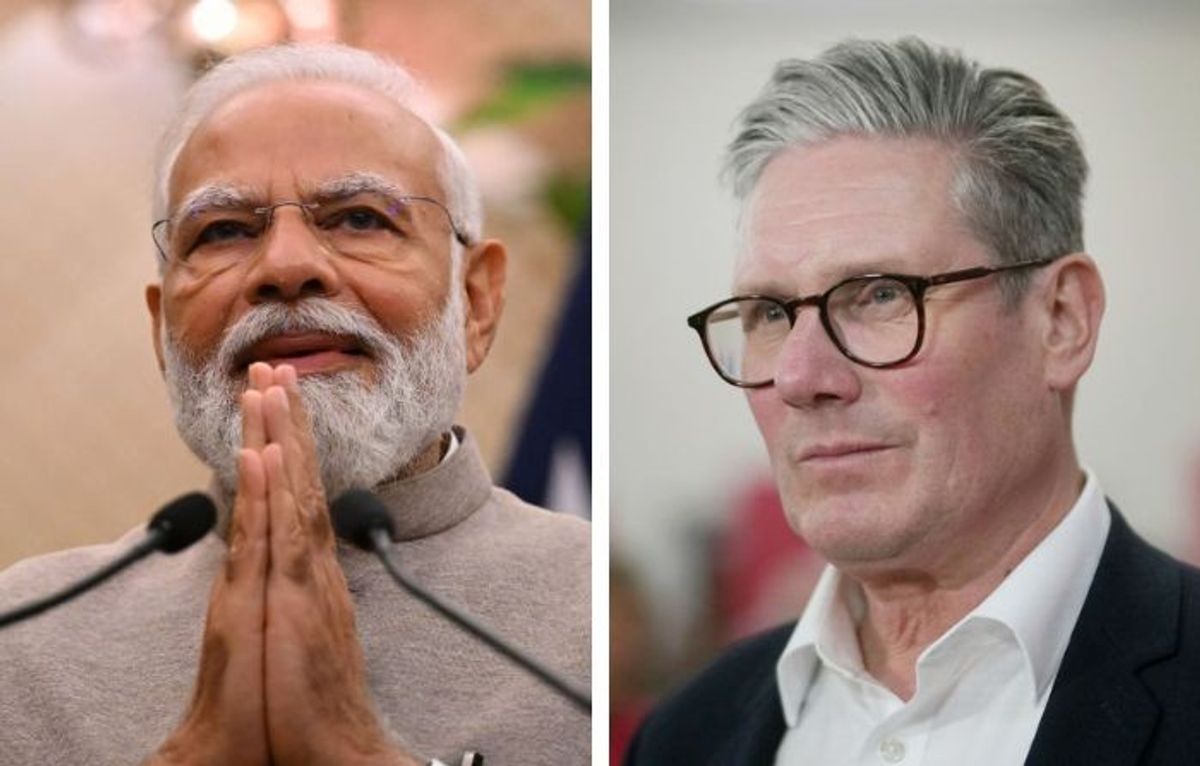 Indian PM Narendra Modi and British PM-elect Keir Starmer