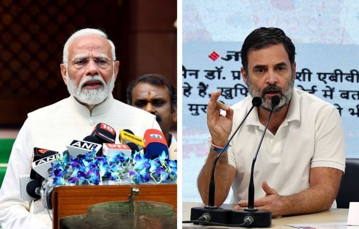 Indian PM Narendra Modi and opposition leader Rahul Gandhi