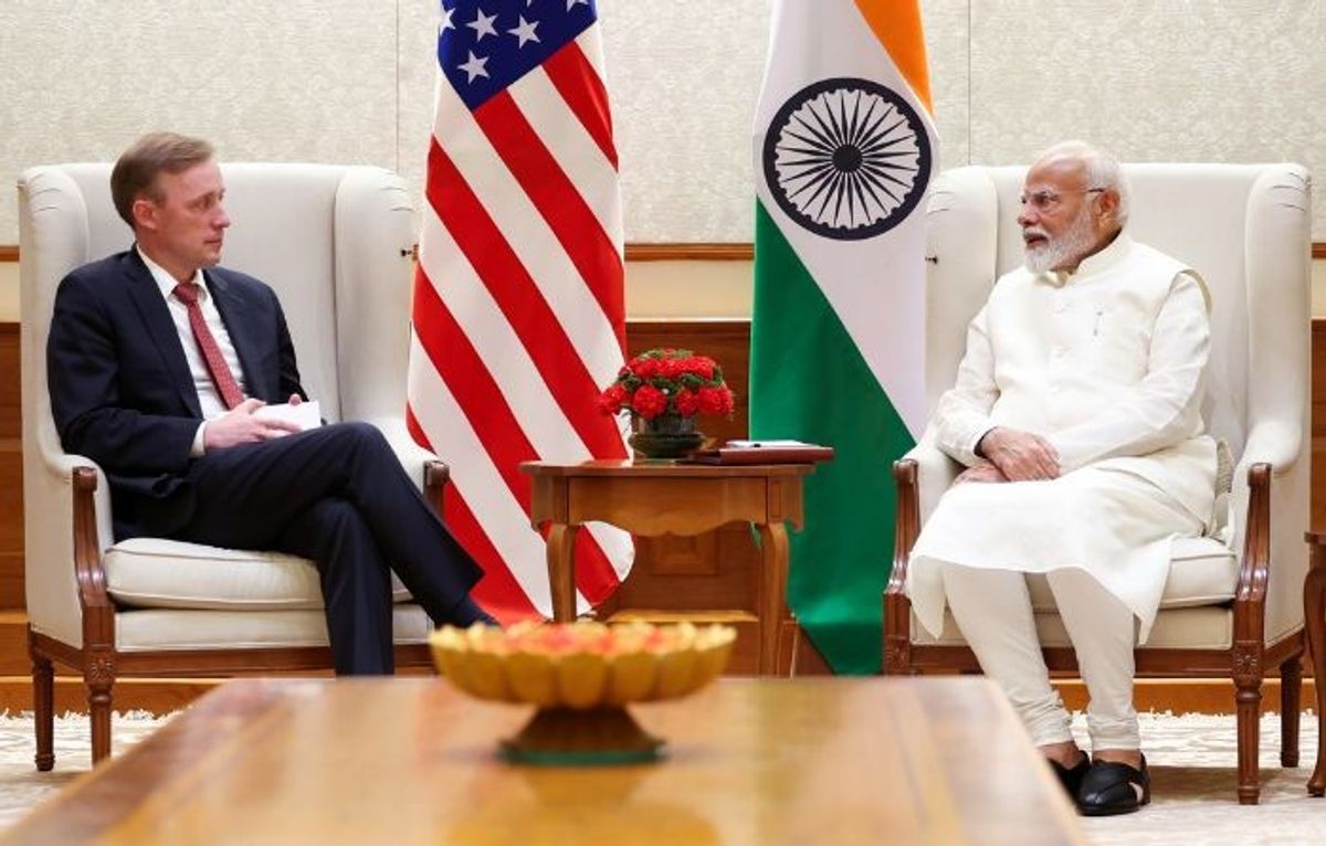 Indian PM Narendra Modi and US NSA Jake Sullivan