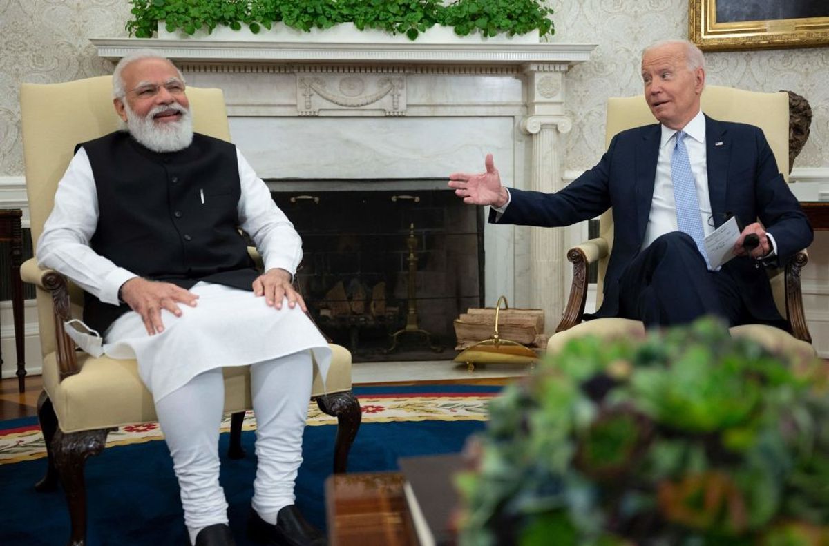 Indian PM Narendra Modi and US president Joe Biden