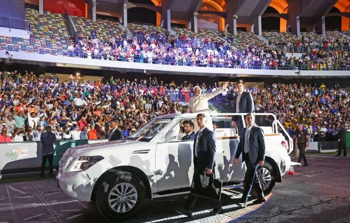 Indian PM Narendra Modi at 'Ahlan Modi' in Abu Dhabi, UAE